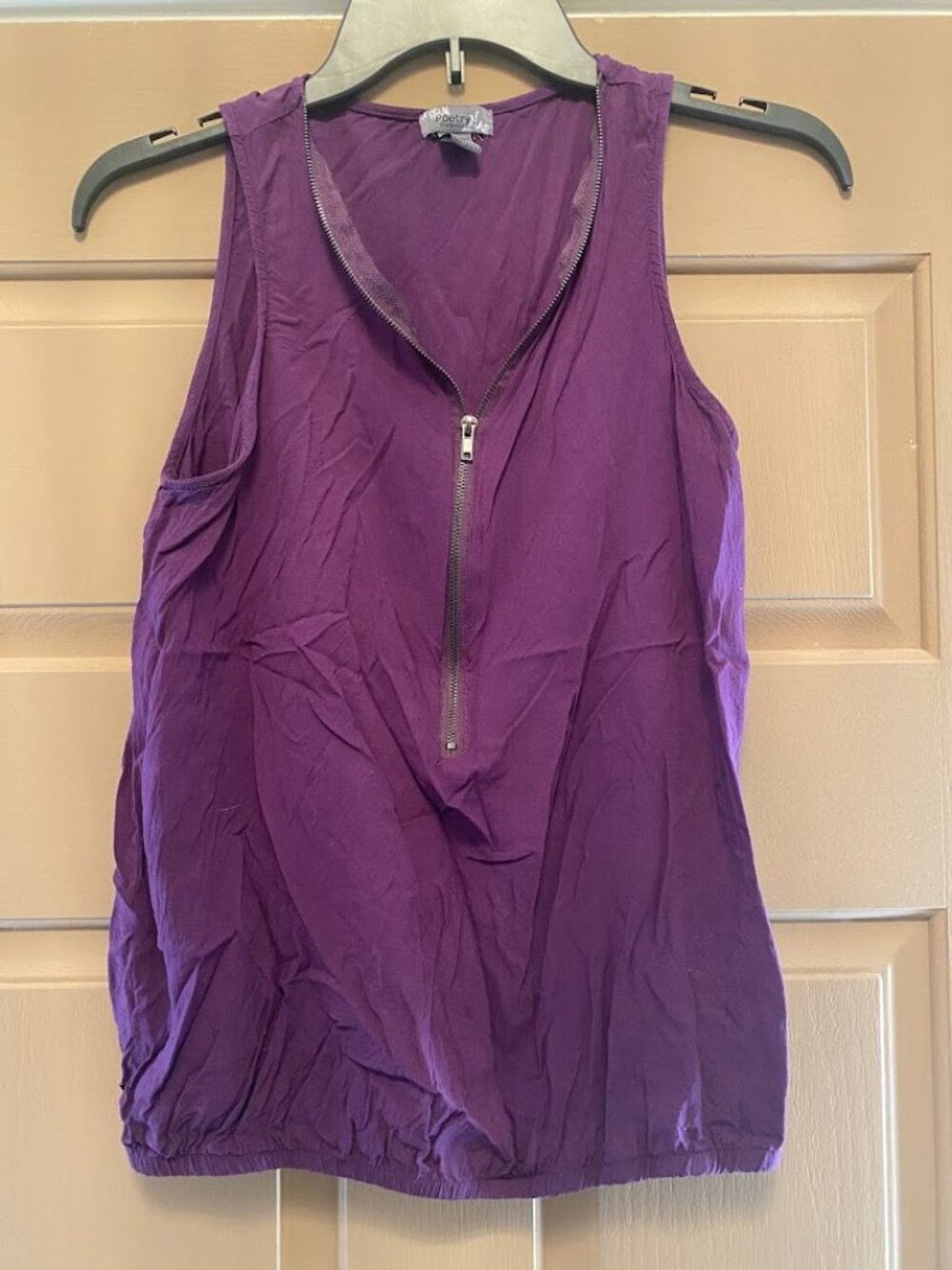 Poetry Clothing Purple Zip Tank size Large